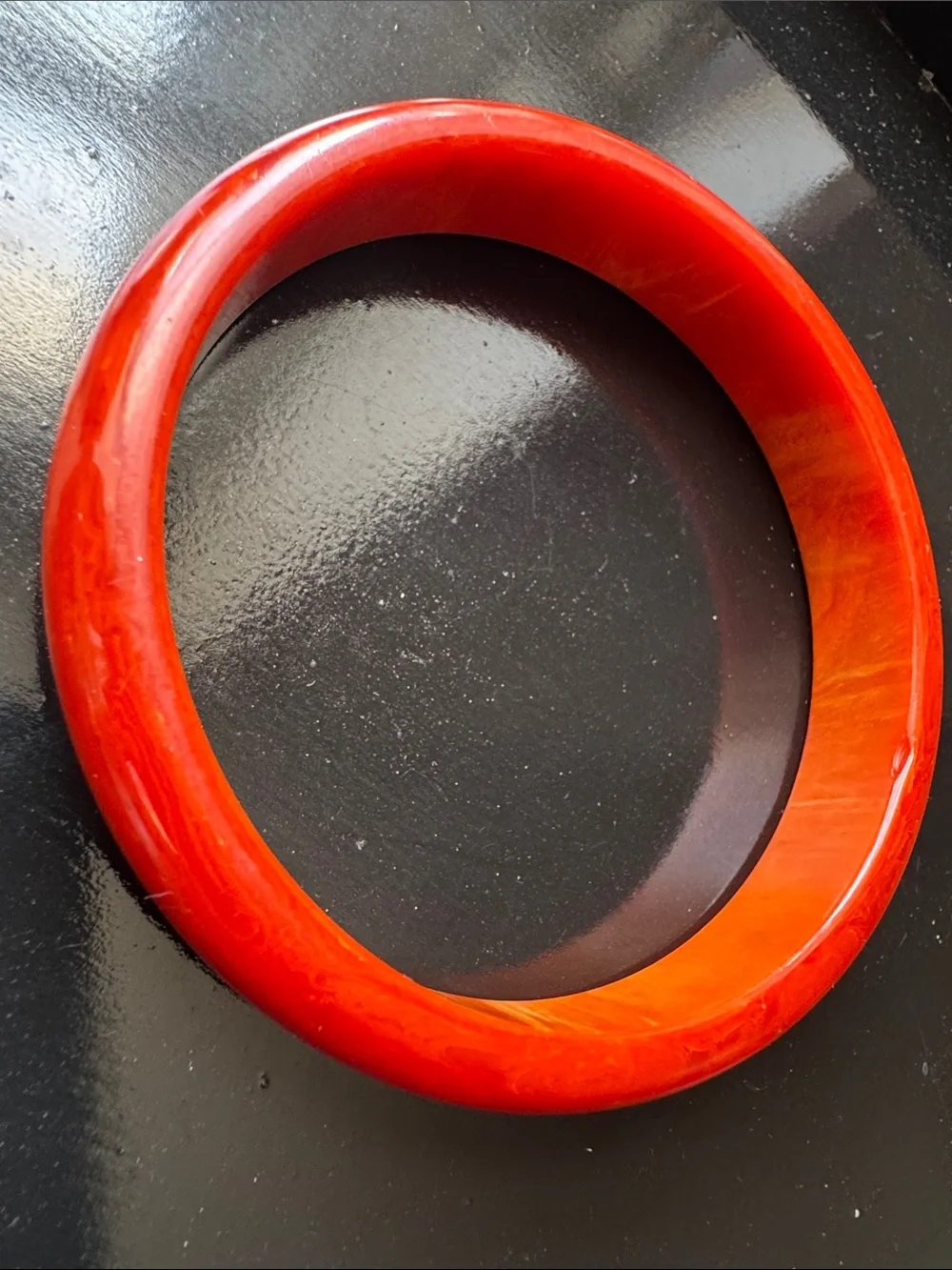 Red Cinnamon Swirl Bakelite Bangle Bracelet